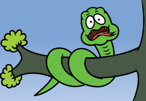 Scared snake
