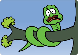 Scared snake